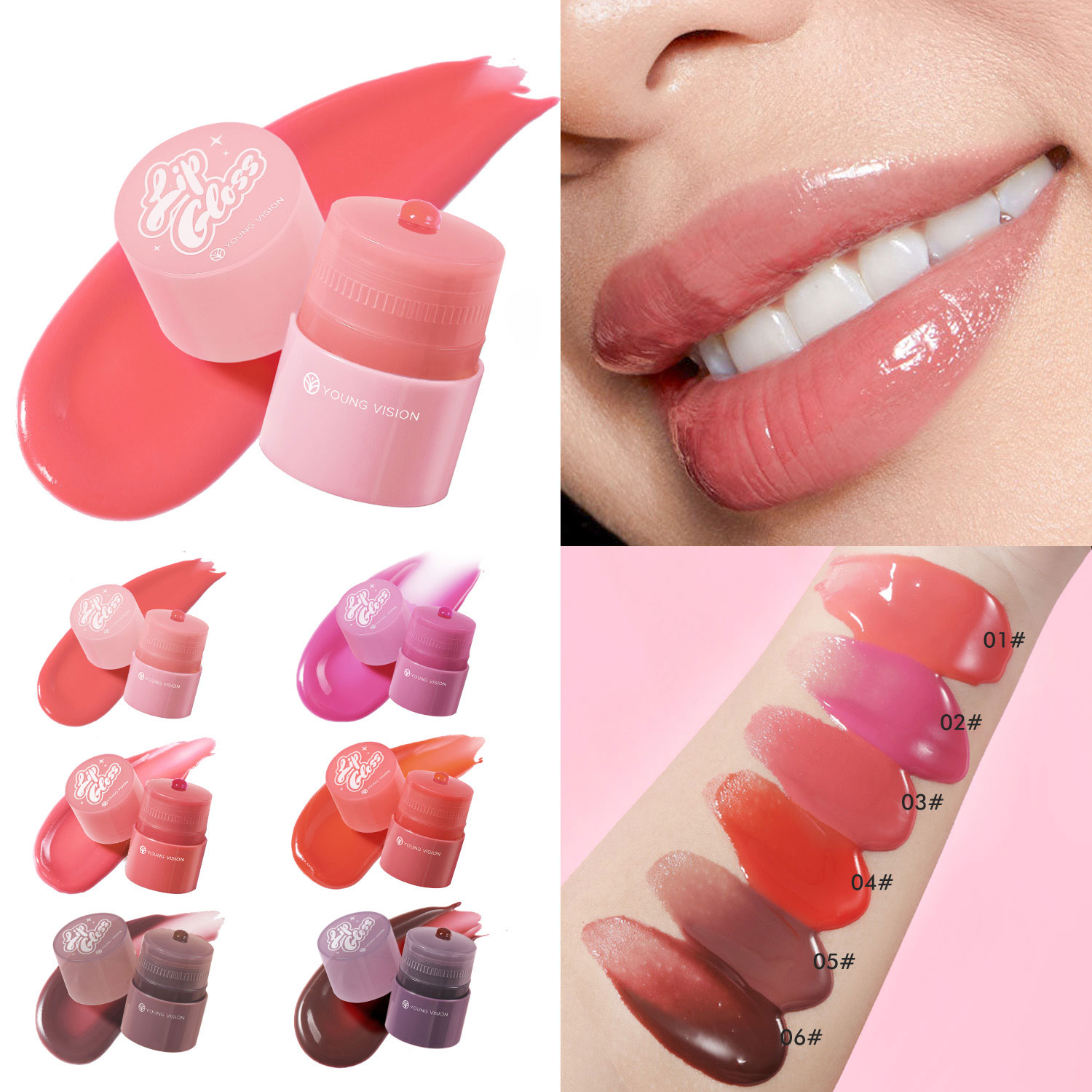 Beauty Makeup Filter - Bubblegum-Farbige Make-up-Kollektion Filtereffekt Flüssiges Rouge Schimmernder