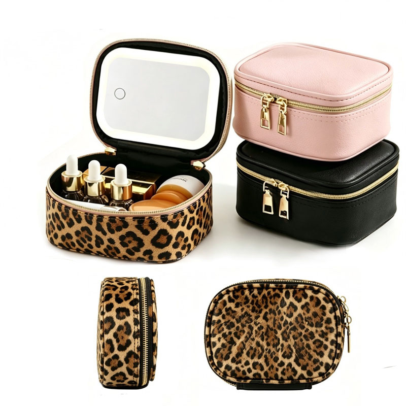 Beauty Kiss Makeup - Tragbare LED-Kosmetiktasche mit Eingebautem Spiegel Wiederaufladbare