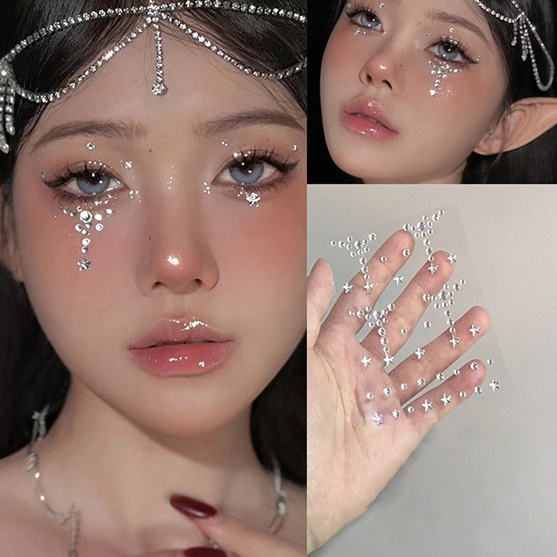 Beauty Gems Makeup - DIY Augen- und Gesichts-Selbstklebende Make-up-Temporäre Tattoos,