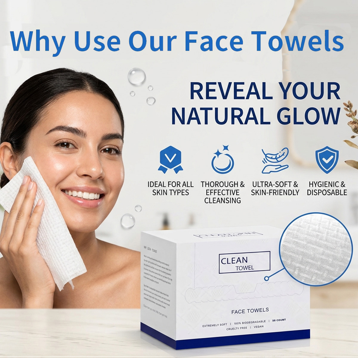 Beauty Makeup Remover - 50 Stück/Box Einweg-Gesichtstücher Gesichtsreinigung Make-up-Entferner Trockene