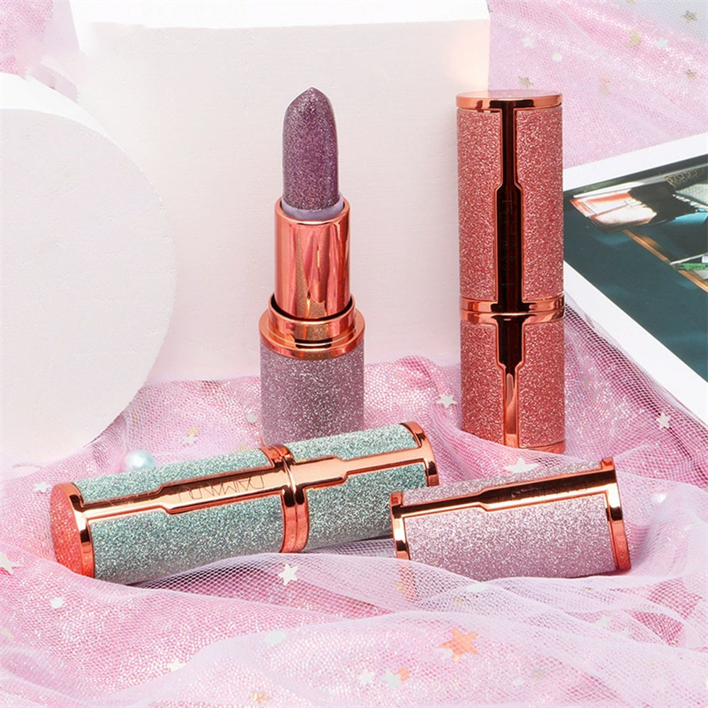 Beauty Kiss Makeup - 1 Stück Temperatur-Farbwechselnder Glitzer-Lippenstift, Schimmernder Magischer