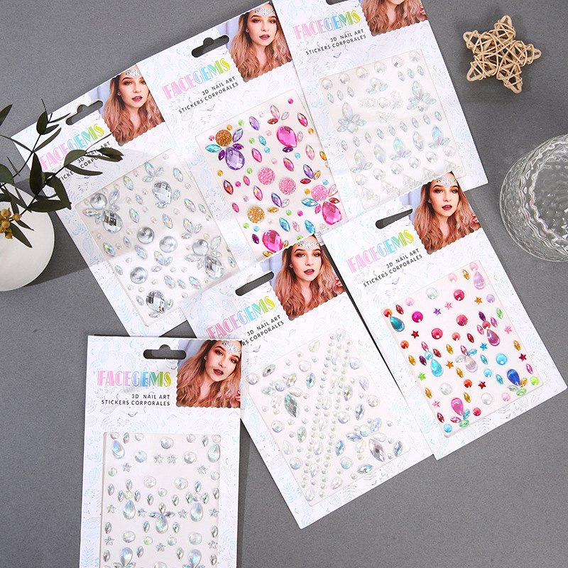 Beauty Gems Makeup - Selbstklebendes Make-up Diamant Augen Gesicht Festival