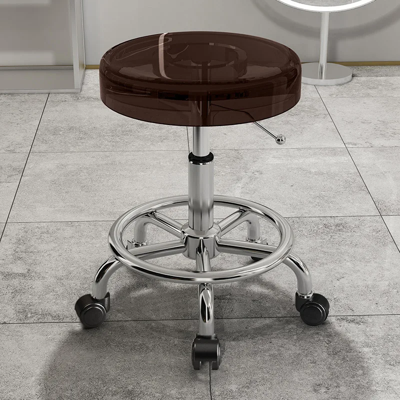 Beauty Makeup Chair - Edelstahl-Drehhocker für Schönheitssalon, Friseurstuhl, Make-up, Maniküre,