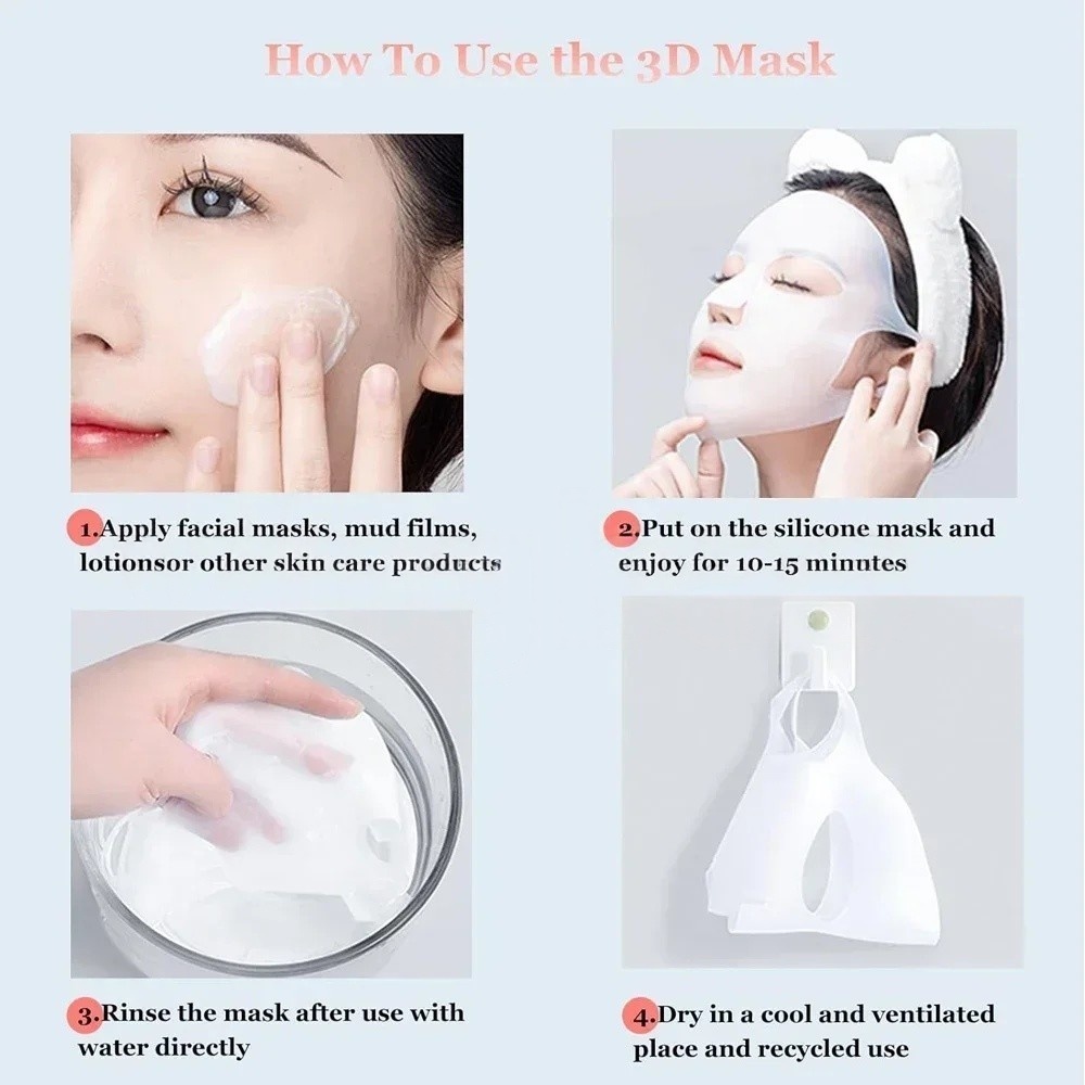 1/2PCS 3D Wiederverwendbare Fa – Sheet Face Mask Pack Bewertung und Preis